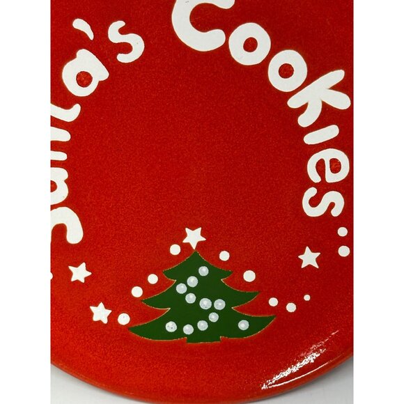 VTG 70s Waechtersbach Red Christmas Tree Cookie Plate 8" Santa’s Cookies Germany - Picture 3 of 7